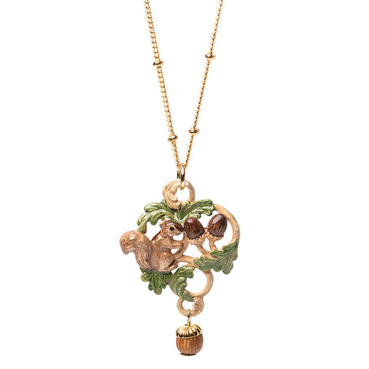 【今だけ旧価格・ラス2!】【CP送料込】「デビットホープの森 / ネックレス / Palnart Poc」リスとどんぐりの木のペンダントネックレス【残り僅か!】