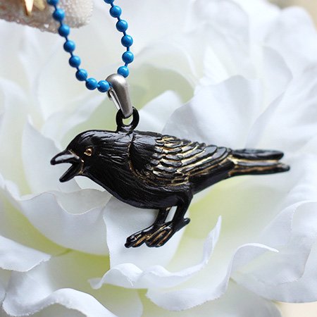 【生産終了】「ハシボソさん / ネックレス / Palnart Poc」カラスと星のネックレス