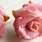 【1点もの】ヴィンテージイヤリング / 砂糖菓子のようなピンクの薔薇 / セルロイド / 1950〜60's