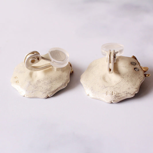 【ラス1!】【LPライト送料込】「牡丹蝶禽イヤリング / Palnart Poc」(ぼたんちょうきん)野鳥と牡丹の花のイヤリング【生産終了・在庫限り】