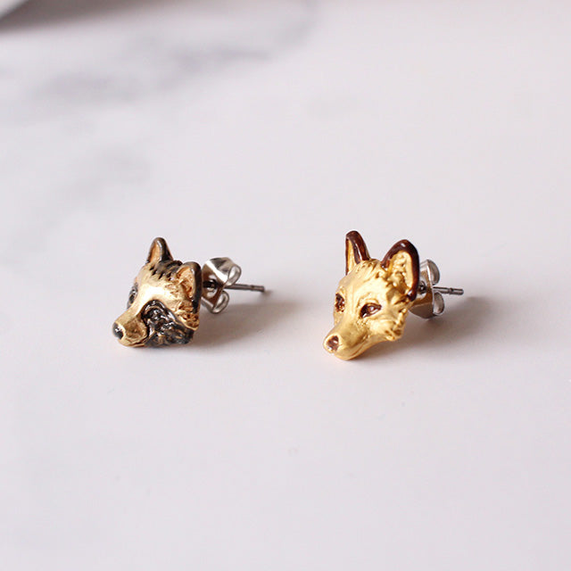 【ピアス】「たぬきつピアス / Palnart Poc」タヌキとキツネのピアス
