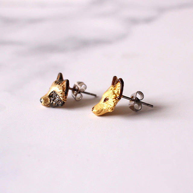 【ピアス】「たぬきつピアス / Palnart Poc」タヌキとキツネのピアス