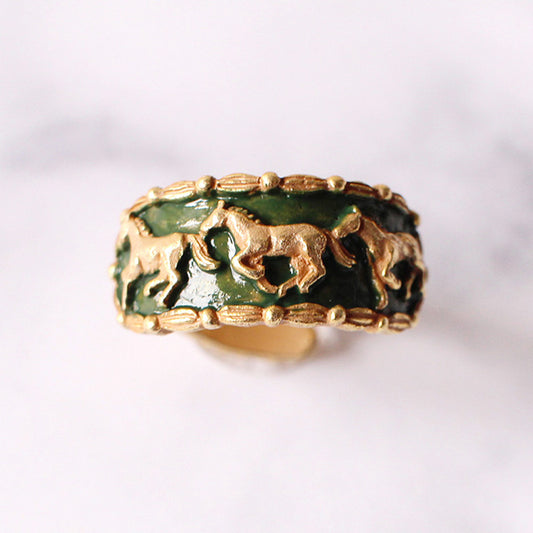 【CP送料込】【今だけ旧価格・ラス1!】「 ピルグリム / リング / Palnart Poc」馬のレリーフ風リング(フリーサイズ 11号前後)【残り僅か!】