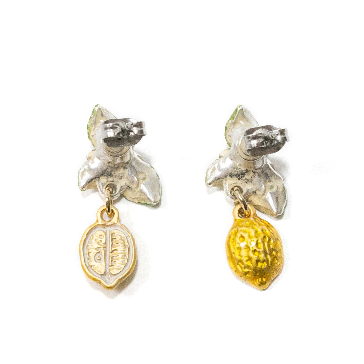 「レモンピアス / Palnart Poc」レモンの花と実 / 揺れる＊イエロー×グリーン【CP送料込】