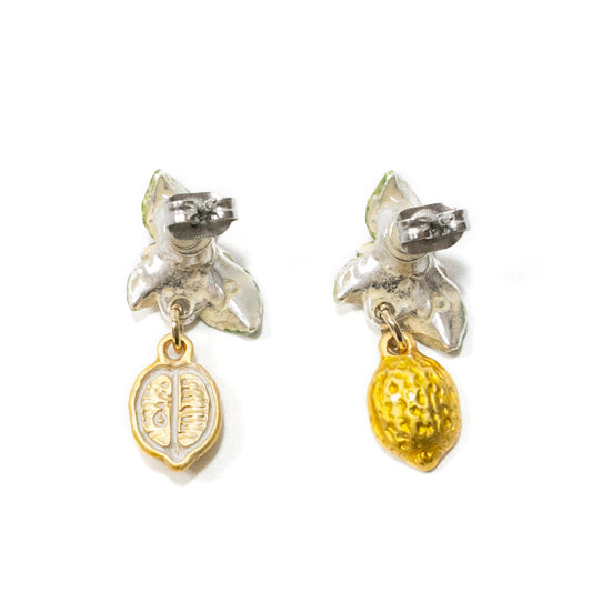 「レモンピアス / Palnart Poc」レモンの花と実 / 揺れる＊イエロー×グリーン【CP送料込】