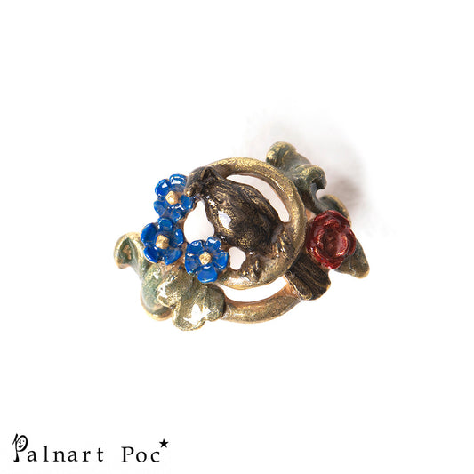 【CP送料込】【今だけ旧価格・ラス1!】「イヤーカフ(片耳) / ロマネスク / Palnart Poc」花とカラス / イヤリング / イヤークリップ