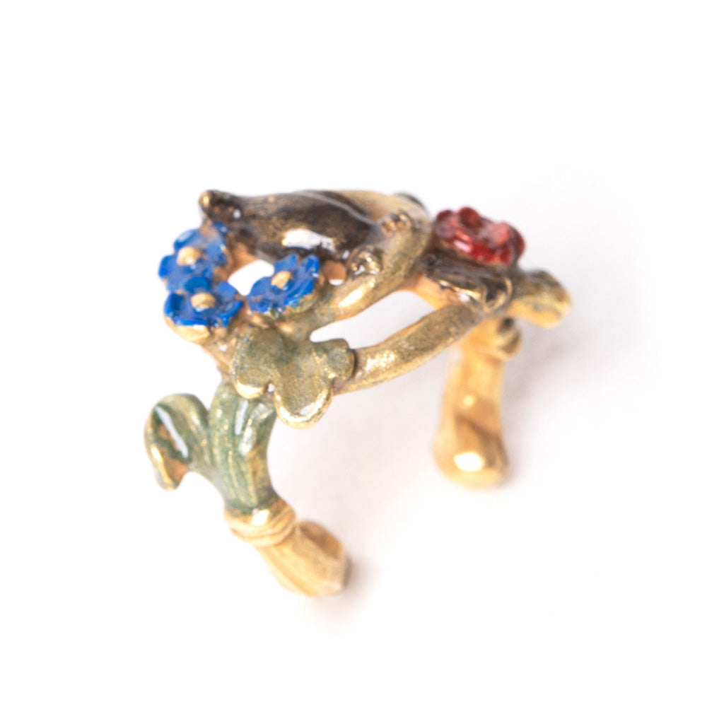 【CP送料込】【今だけ旧価格・ラス1!】「イヤーカフ(片耳) / ロマネスク / Palnart Poc」花とカラス / イヤリング / イヤークリップ